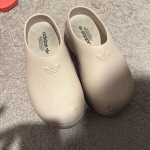 Adidas Beige Slip-On Clogs